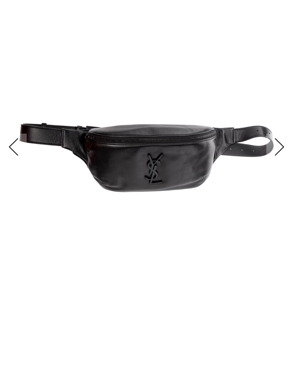 Saint Laurent Black Leather YSL Belt Bag
